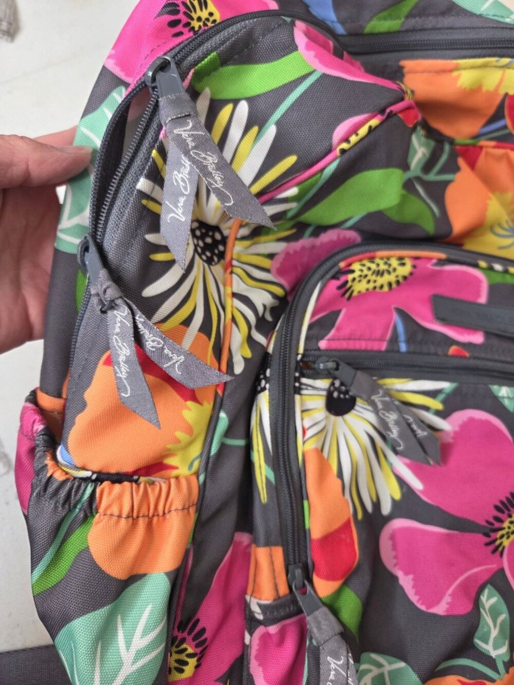 Vera Bradley Lighten up Campus Floral Backpack JAZZY BLOOMS water resistant - Picture 3 of 8